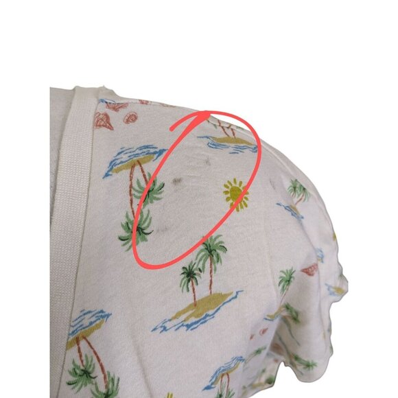 Womens Plus 2X Sleepwear Sleep Gown Palm Trees Sun Shells Vacation Resortwear - Picture 7 of 7
